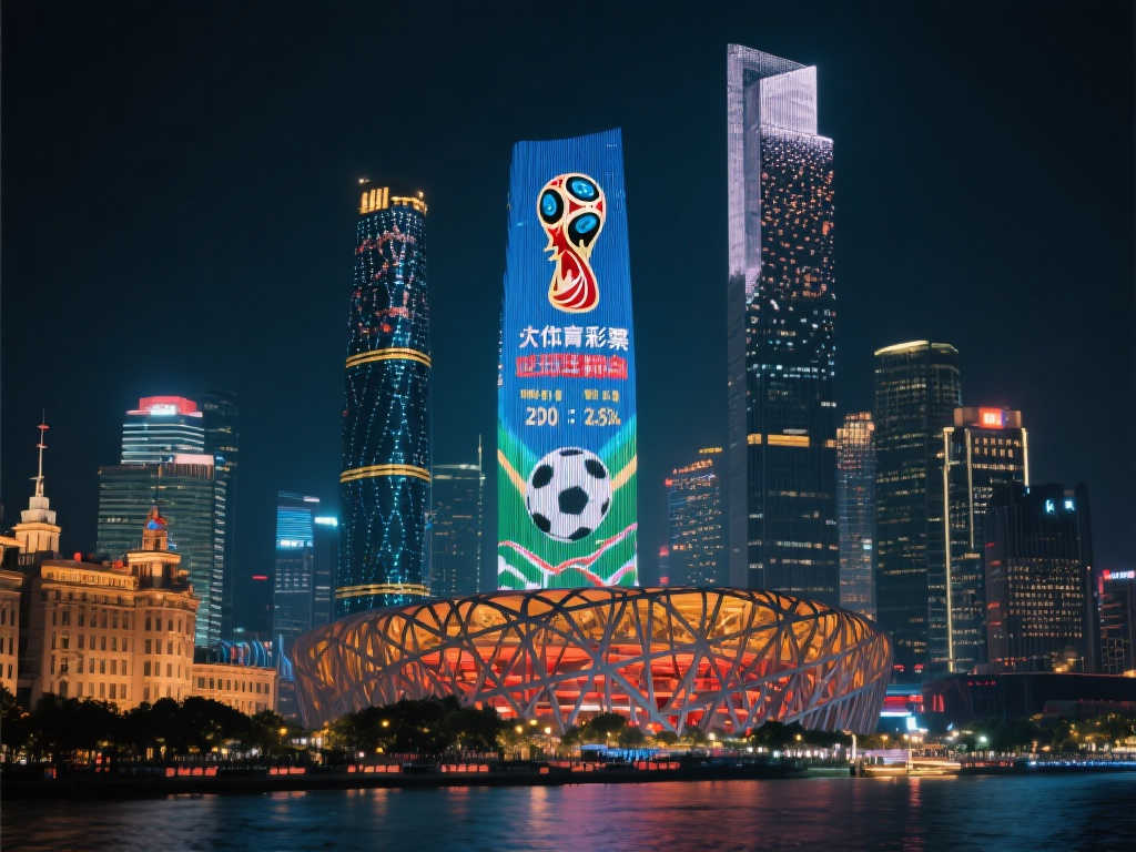体彩设置世界杯城市地标灯光秀，打造夜间观球胜地